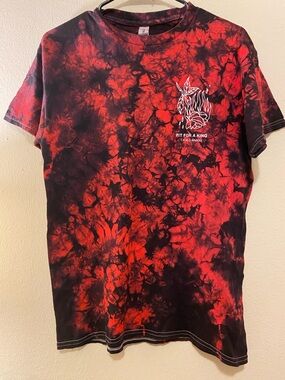 Unisex Fit For A King Red/Blk Tie Dye Band T-Shirt SzM